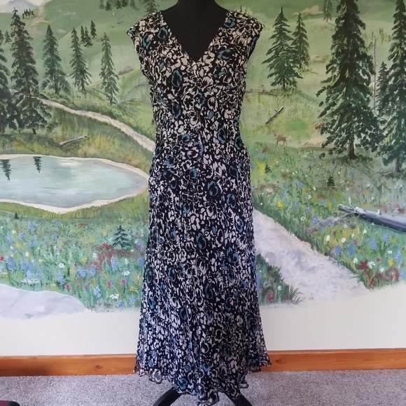 Charter Club silk lined dress floral - Picture 1 of 9